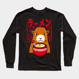 Capybara loves Ramen Long Sleeve T-Shirt